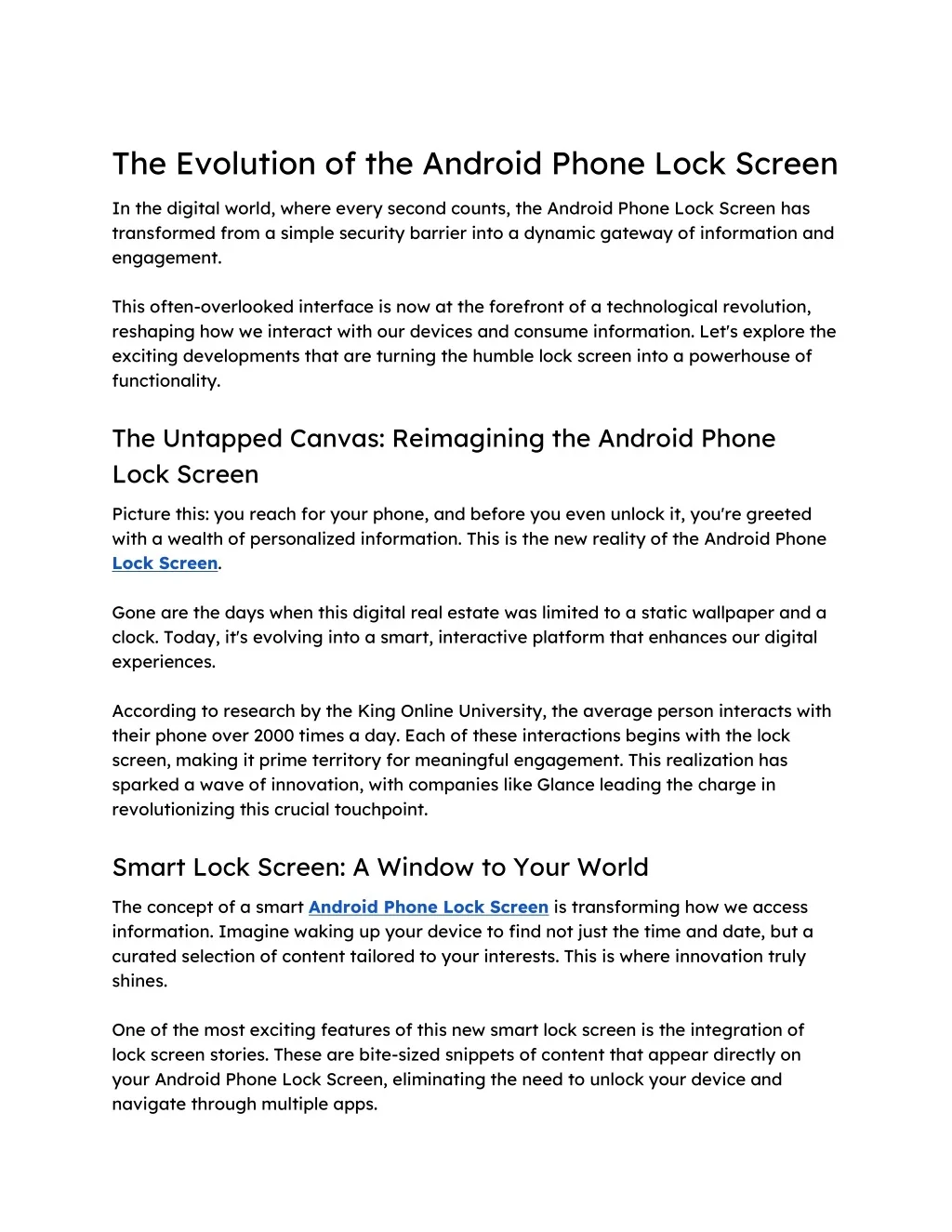 PPT - The Evolution of the Android Phone Lock Screen PowerPoint ...