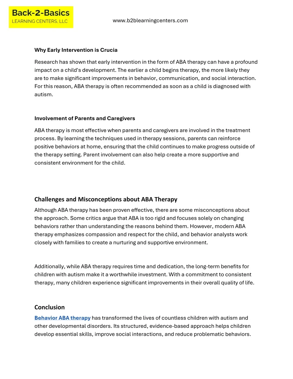 PPT - Understanding the Benefits of Behavior ABA Therapy for Children ...