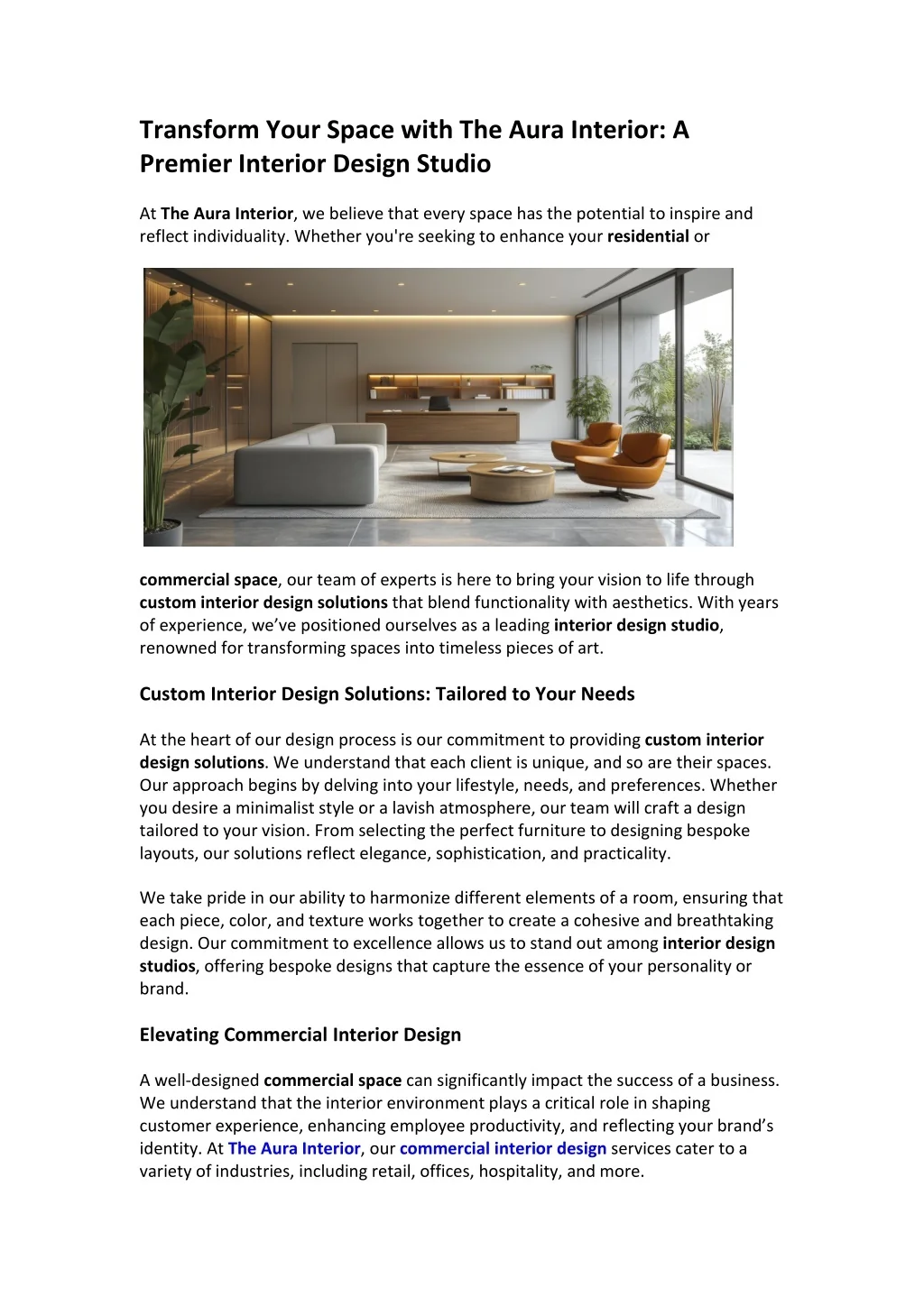 PPT - The Aura Interior | Custom, Commercial & Residential Interior ...