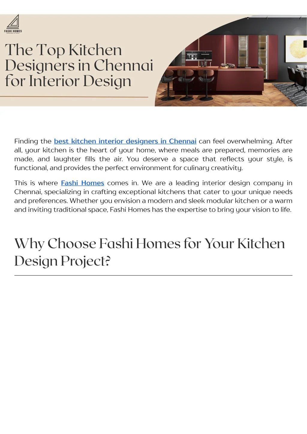 PPT - Best Modular Kitchen Interior Designers in Chennai | Fashi Homes ...