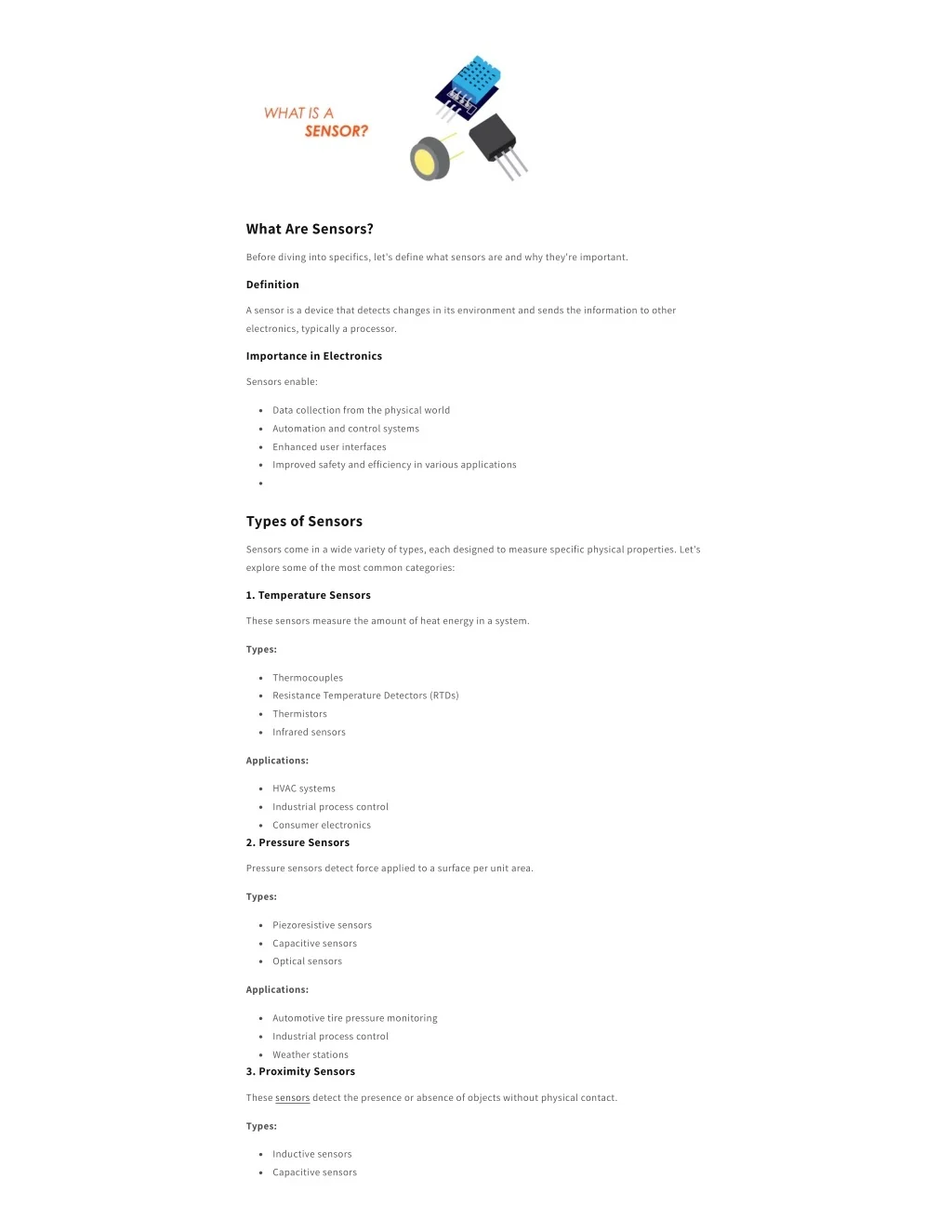 Sensor Key Definition PPT - An Overview of Sensors in Electronics: Types and Applications ...