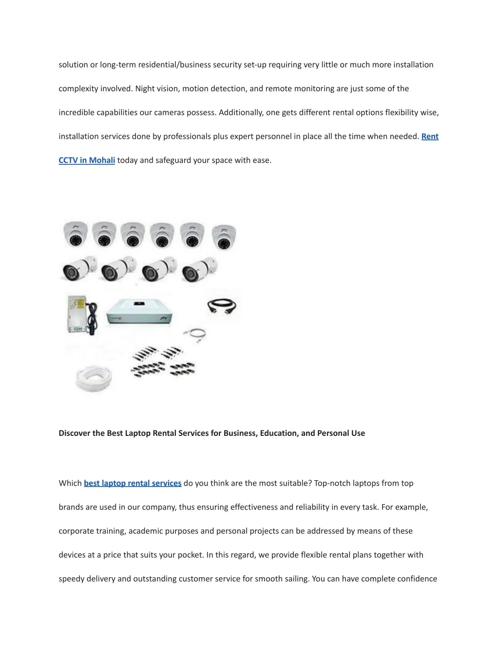 PPT Your OneStop Solution for Laptop, Projector, and CCTV Rentals