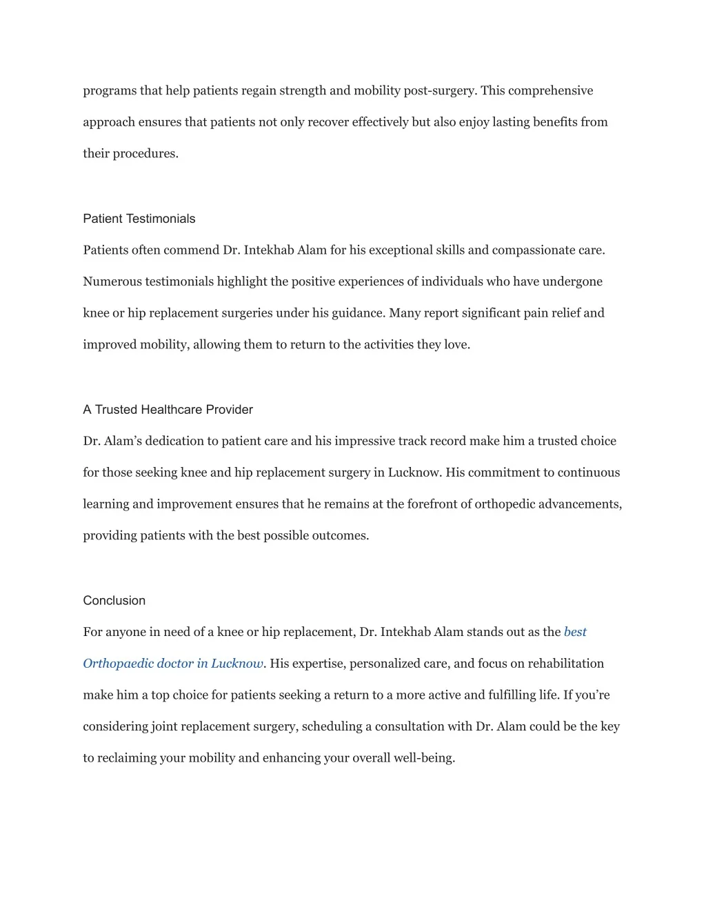 PPT Best Knee and Hip Replacement Doctor in Lucknow_ Dr PowerPoint