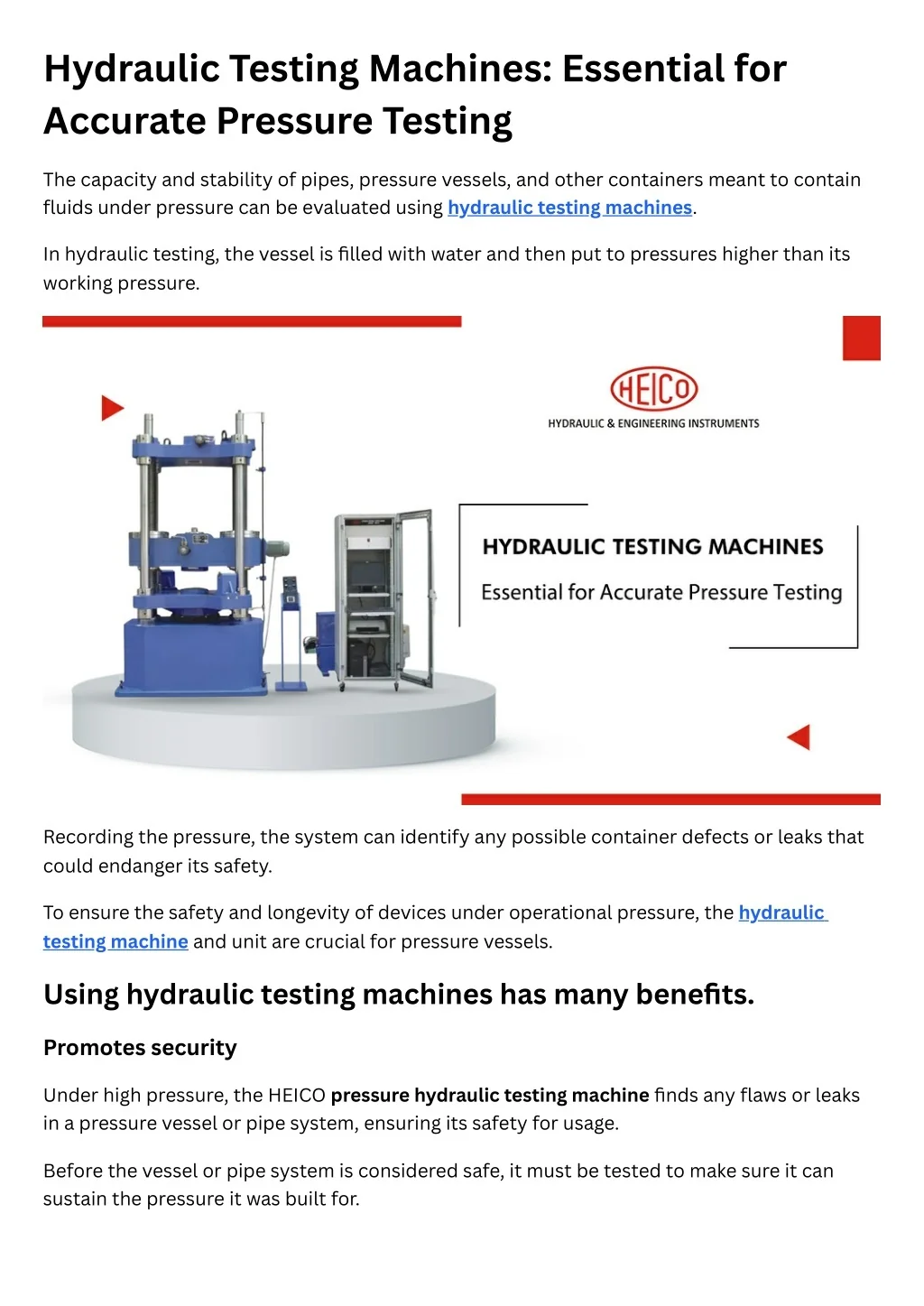 Load Machine Using Pressure PPT - Hydraulic Testing Machines Essential for Accurate Pressure ...