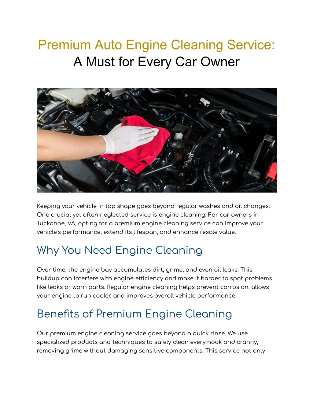 PPT Premium Auto Engine Cleaning Service_ A Must for Every Car Owner