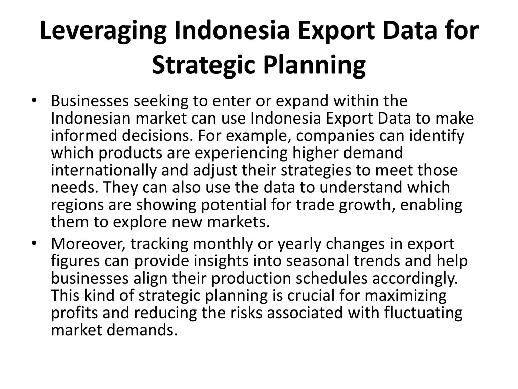 PPT - Discover Market Shifts Using the Latest Indonesia Export Data ...