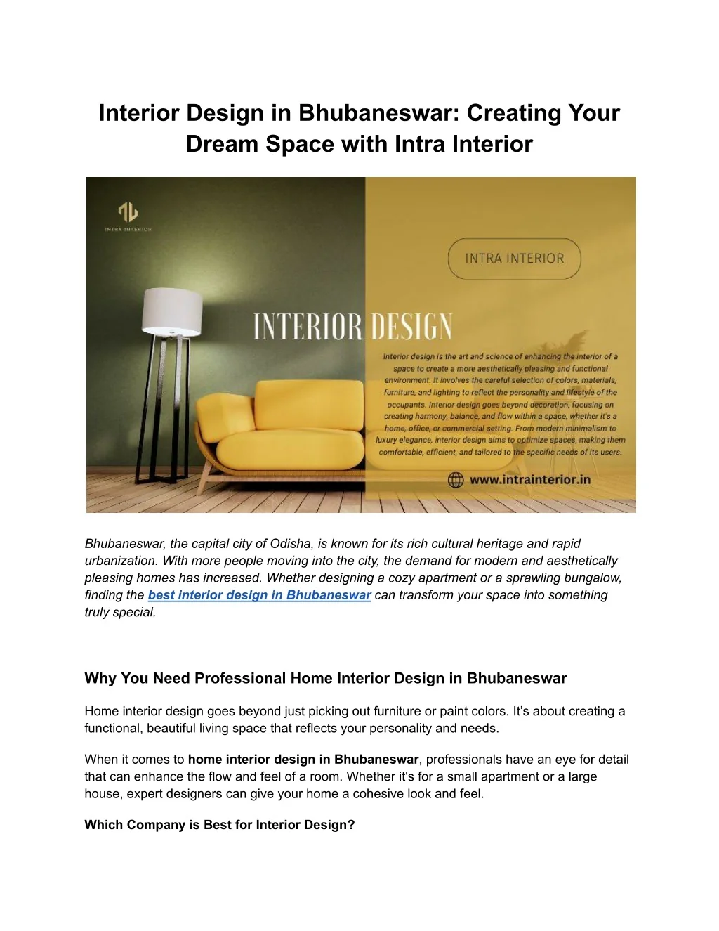 PPT - Interior Design in Bhubaneswar: Creating Your Dream Space with ...