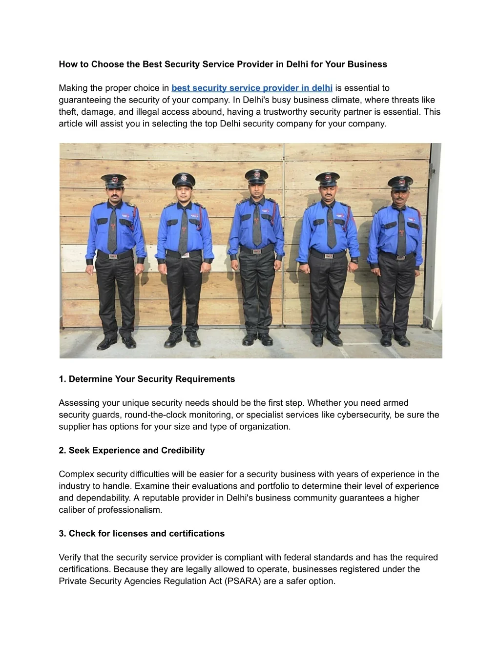 PPT - How to Choose the Best Security Service Provider in Delhi for ...