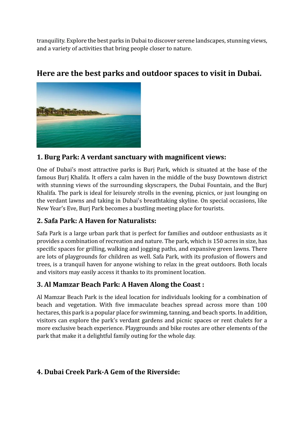 PPT - 5 Best Parks and Outdoor Spaces to Visit in Dubai PowerPoint ...