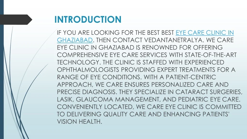 PPT - Best Eye Care Clinic in Ghaziabad PowerPoint Presentation, free ...