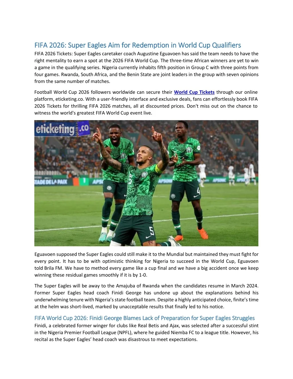 PPT FIFA 2026 Super Eagles Aim For Redemption In World Cup Qualifiers Fifa 2026 Fifa 2026 Super Eagles L 