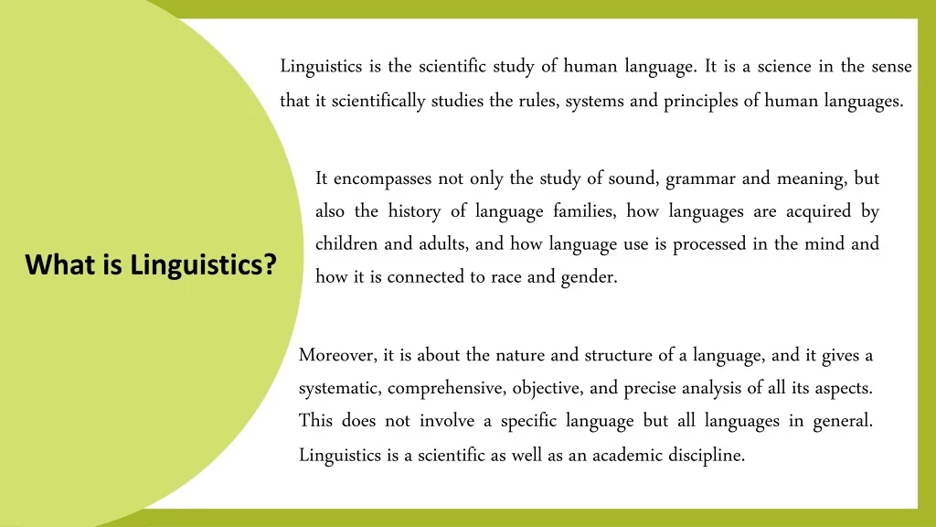 PPT - 1st Lecture - Linguistics PowerPoint Presentation, free download ...