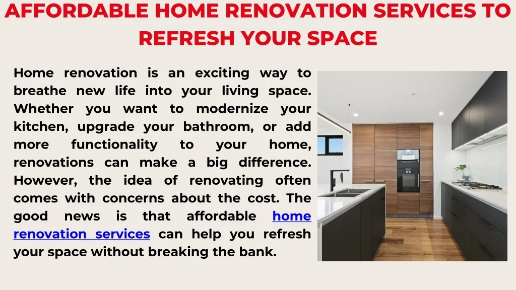 Image showcasing PPT - Affordable Home Renovation Services to Refresh Your Space ...