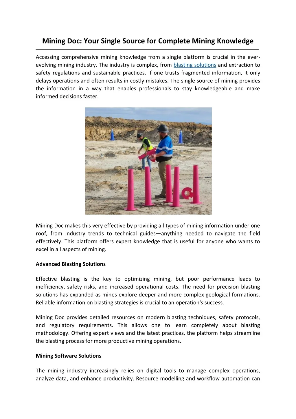 PPT - Mining Doc Your Single Source for Complete Mining Knowledge ...