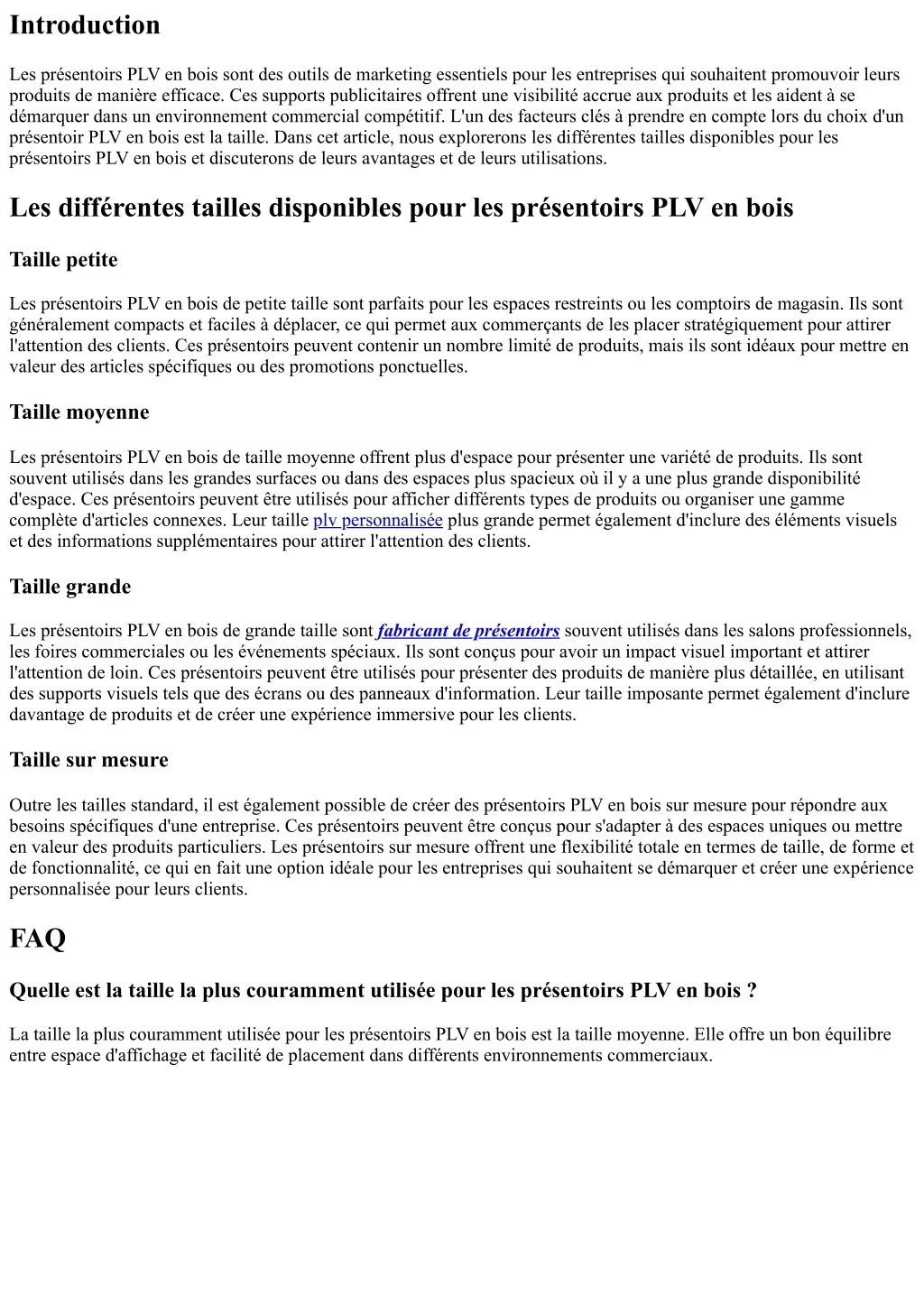 PPT - Les différentes tailles disponibles pour les présentoirs PLV en ...