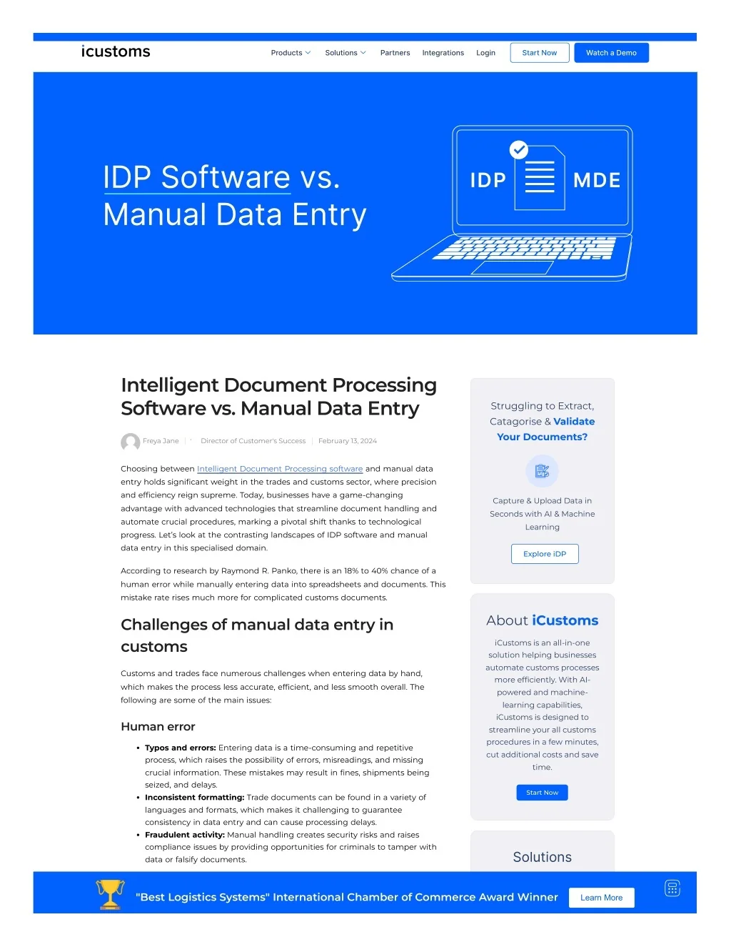 PPT - Intelligent Document Software vs Manual Data Entry PowerPoint ...