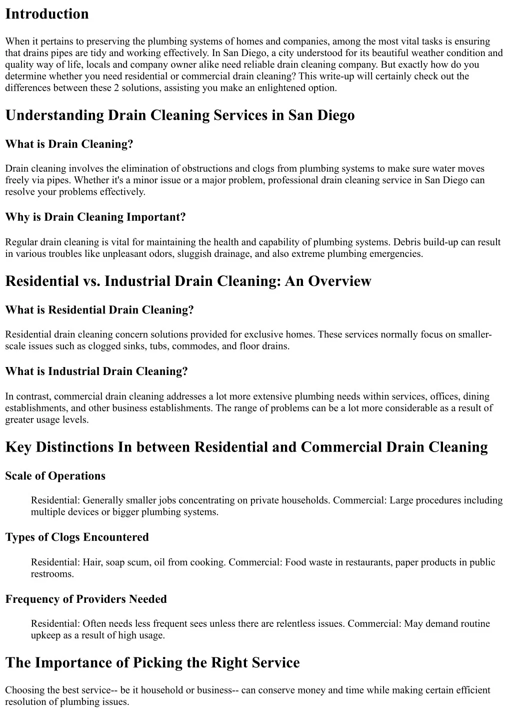 PPT Residential vs. Commercial Drain Cleaning Which Service Do You