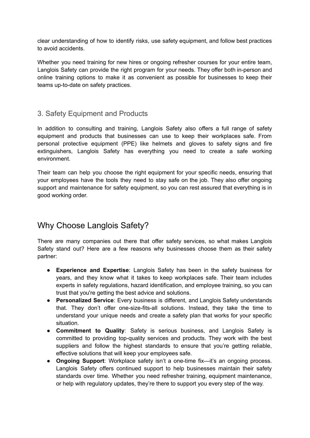 PPT - Your Trusted Partner in Workplace Safety – Langlois Safety ...