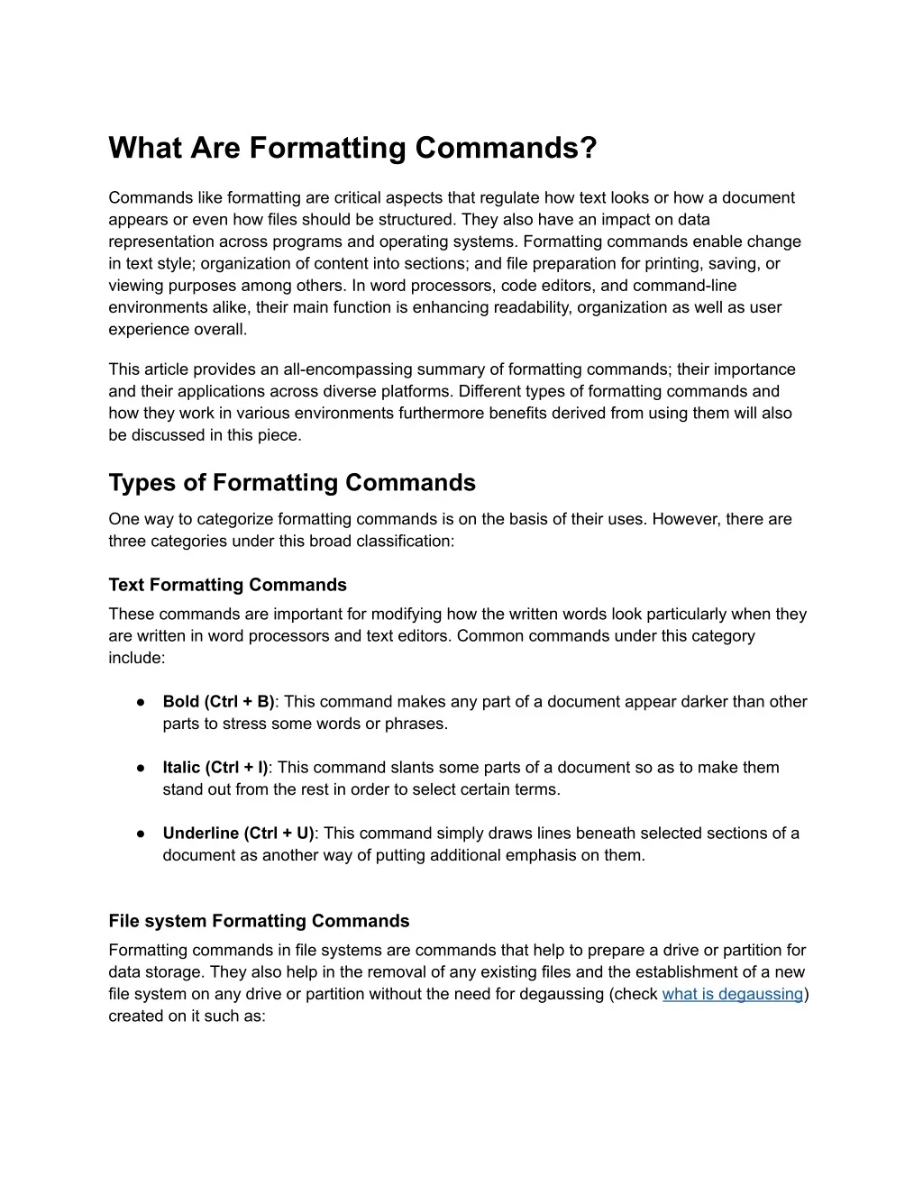 PPT - Comprehensive Guide to Formatting Commands: Types, Uses ...