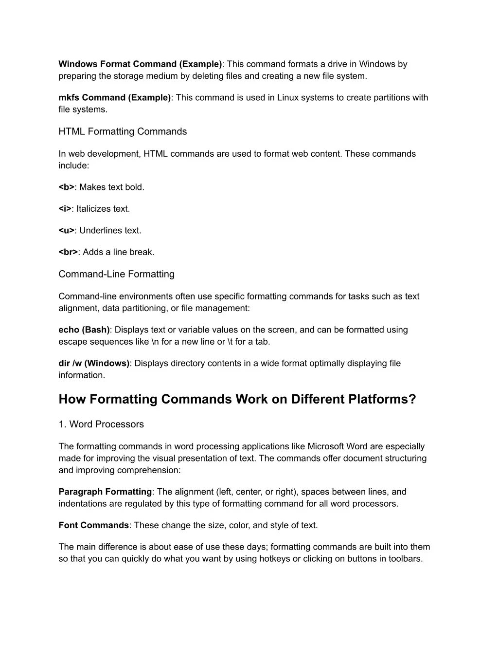 PPT - Comprehensive Guide to Formatting Commands: Types, Uses ...
