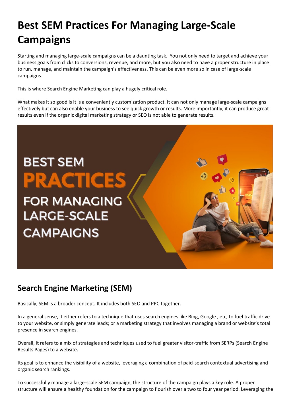 PPT - Best SEM Practices For Managing Large-Scale Campaigns PowerPoint ...