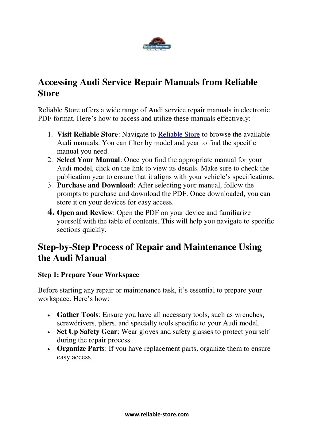 PPT - Buy & Download Audi Service Repair Manuals Online PowerPoint ...