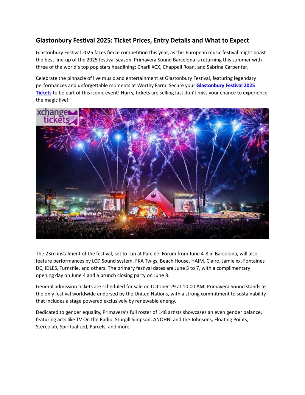 PPT Glastonbury Festival 2025 Ticket Prices, Entry Details and What to Expect PowerPoint